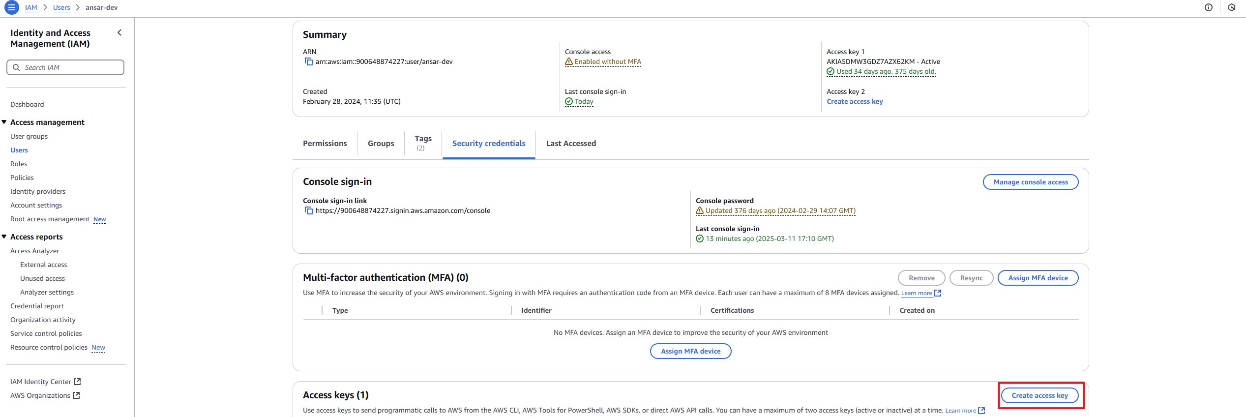 AWS Access Key ID