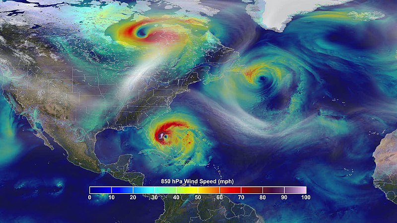Visualisation of tracking a superstorm across USA